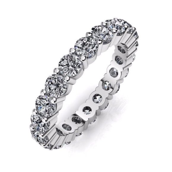 Seven Stone Shared Prong Diamond Anniversary Band Round Brilliant Cut Diamonds Wedding/Anniv Band